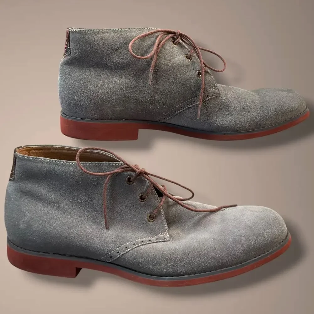 Men's SIze 10.5M JOHNSTON & MURPHY Gray Oiled Suede 